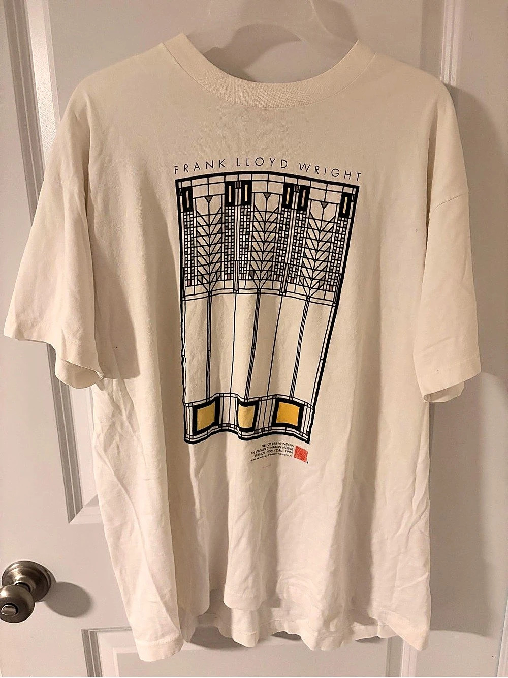 Vintage Fruit of the Loom Frank Lloyd Wright Tree of Life Window Tee XL